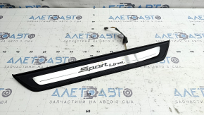 Ornament prag ușă dreapta față pentru BMW 5 G30 17-20 Sport Line, cu iluminare din spate, ornament desprins, lovitură, denivelare