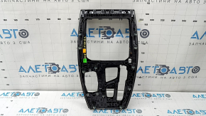 Накладка центральной консоли BMW X3 G01 18-22 черная, вставка темный дуб Perlglanz Chrom, с эмблемой, царапины, вздулся хром