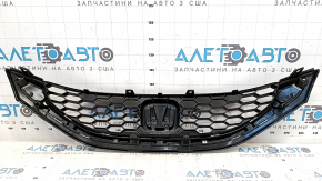 Решетка радиатора grill Honda Civic 13-15 черная глянец, без молдинга