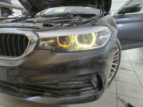 Фара передняя левая в сборе BMW 5 G30 17-20 LED Corona Rings S524A с креплением, под полировку, желтит LED