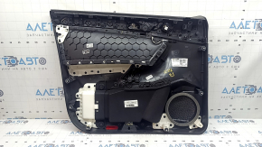 Ornament ușă, placă dreapta față, VW Tiguan 22-24, neagră, cotieră, piele, neagră, cusături albe, inserție, piele, neagră, cu cusături albe, ornament gri, cu tweeter, cu mâner, zgârieturi