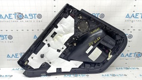 Ornament ușă, placă portbagaj dreapta spate, BMW X3 G01 18-24, negru, inserție și cotieră, piele bej OYSTER, mulaj sub lemn, stejar închis Perlglanz cromat, cu mâner, necesită curățare, rupturi, coroziune a plasei