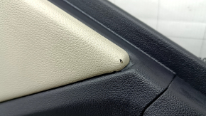 Ornament ușă, placă portieră stânga spate, BMW X3 G01 18-24, negru, inserție și cotieră, piele bej OYSTER, mulaj sub lemn, stejar închis Perlglanz cromat, cu mâner, fără capac mâner, necesită curățare, lovituri, zgârieturi