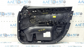 Ornament ușă, placă portieră stânga față, BMW X3 G01 18-21, neagră, inserție și cotieră, piele bej OYSTER, mulaj sub lemn, stejar închis Perlglanz cromat, cu mâner, sub memorie, mâner crăpat, zgârieturi, aer sub lac