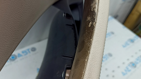 Ornament ușă, placă portieră stânga față, BMW X3 G01 18-21, neagră, inserție și cotieră, piele bej OYSTER, mulaj sub lemn, stejar închis Perlglanz cromat, cu mâner, sub memorie, mâner crăpat, zgârieturi, aer sub lac