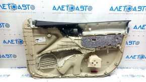 Ornament ușă, placă stânga față, Toyota Camry v70 18-23, bej cu inserție din plastic gri, cotiera din cauciuc, ornament cromat, zgârieturi, urme de zgârieturi
