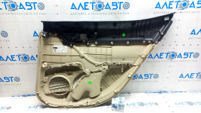 Ornament ușă, placă spate stânga, Toyota Camry v70 18-23, bej cu inserție din plastic gri, cotieră din cauciuc gri, ornament cromat, zgârieturi, urme de zgârieturi