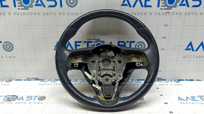 Руль голый Kia Niro 17-19 HEV, PHEV кожа, черный, синяя строчка, черная накладка, без кнопок, царапины, потертости