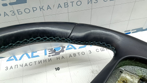 Руль голый Kia Niro 17-19 HEV, PHEV кожа, черный, синяя строчка, черная накладка, без кнопок, царапины, потертости