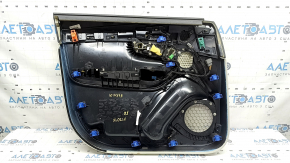 Panou ușă dreapta față pentru Volvo XC90 16-20, gri, inserție din piele gri, cotieră din piele gri cu mâner, inserție cu aspect de lemn cu ornament cromat, curățabil chimic