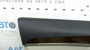 Ornamente ușă, placă stânga față, Volvo XC90 16-20, gri, inserție din piele gri, cotieră din piele gri, cu mâner, inserție din lemn cu ornament cromat, cu butoane pentru controlul închiderii centrale și al memoriei scaunului, curățabil chimic