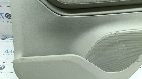 Ornament ușă, placă spate dreapta, Volvo XC90 16-20, gri, inserție din piele gri, cotieră din piele gri, cu mâner, inserție din lemn cu ornament cromat, zgârieturi pe inserție, gata de curățat chimic