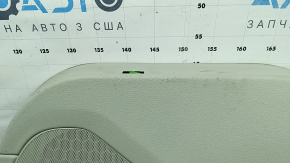 Ornament ușă, placă spate dreapta, Volvo XC90 16-20, gri, inserție din piele gri, cotieră din piele gri, cu mâner, inserție din lemn cu ornament cromat, zgârieturi pe inserție, gata de curățat chimic