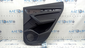 Ornamente ușă, placă spate dreapta, Audi Q5 80A 18-25, piele neagră, cotieră neagră, cu suprapuneri, zgârieturi
