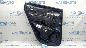Ornamente ușă, placă spate dreapta, Audi Q5 80A 18-25, piele neagră, cotieră neagră, cu suprapuneri, zgârieturi