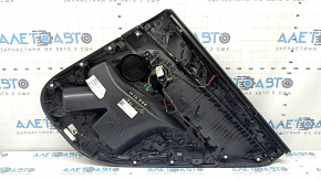 Ornamente ușă, placă portieră stânga spate, BMW X5 G05 19-22, piele neagră fără cortină, inserție din lemn Fineline Stripe, cotieră din piele neagră, cu mâner și suprapuneri, lovituri, zgârieturi