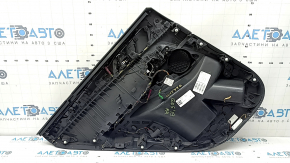 Ornament ușă, placă portieră dreapta spate, BMW X5 G05 19-22, piele neagră fără cortină, inserție din lemn Fineline Stripe, cotieră din piele bej, cu mâner și suprapuneri, lovitură, zgârieturi, curățabil chimic