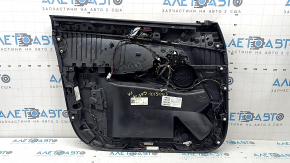 Ornament ușă, placă portieră dreapta față, BMW X5 G05 19-25, piele neagră, inserție din lemn Fineline Stripe, cotieră din piele neagră, cu mâner și suprapuneri, lovituri, rupturi, zgârieturi