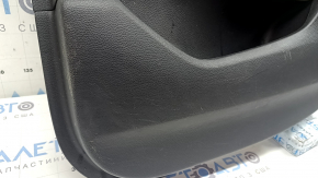 Ornament ușă, placă spate dreapta, Honda Accord 19-22, negru, cu inserție din piele gri deschis, cotieră, piele gri deschis, cu buton, cu ornament din lemn, zgârieturi