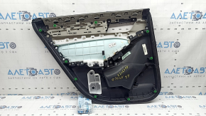 Ornament ușă, placă spate dreapta, Honda Accord 19-22, negru, cu inserție din piele gri deschis, cotieră, piele gri deschis, cu buton, cu ornament din lemn, zgârieturi