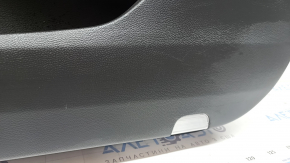 Ornamente ușă, placă dreapta față, Honda Accord 19-22, neagră, cu inserție din piele gri deschis, cotieră, piele gri deschis, cu ornament din lemn, cu nasturi, zgârieturi