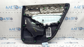 Ornament ușă, spate stânga, Honda Accord 19-22, negru, cu inserție din piele gri deschis, cotieră, piele gri deschis, cu buton, cu ornament din lemn, zgârieturi