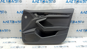 Ornament ușă, placă dreapta față, Audi A3 22-26, piele neagră, structură, cotieră, piele neagră, fără mulaje, uzată