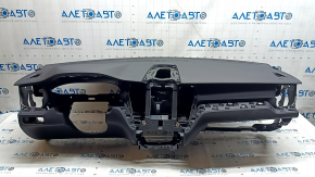 Bord față cu AIRBAG Volvo XC60 18-26 piele neagră sub proeminență, zgârieturi, închidere ruptă, fisură