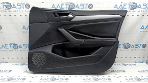 Ornament ușă, placă dreapta față, VW Jetta 22-26, negru cu inserție din piele neagră, cotieră din piele, bandaj gri tip 2, inserție neagră mată, zgârieturi