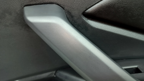 Ornament ușă, placă dreapta față, VW Jetta 22-26, negru cu inserție din piele neagră, cotieră din piele, bandaj gri tip 2, inserție neagră mată, zgârieturi