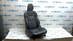 Scaun pasager Volvo XC60 18-26 cu airbag, electric, încălzit, piele neagră, cu unitate de control, necesită curățare, îndoit, zgâriat, zgâriat