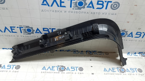 Prag ușă stânga față Volvo XC60 18-26 negru cu inserție cromată, zgârieturi, zgârieturi pe crom