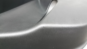 Ornament ușă, placă spate stânga, Volvo XC60 18-22, piele neagră, cotiera și inserție, piele neagră, cu capac difuzor, zgârieturi