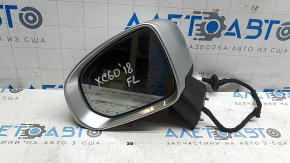 Зеркало боковое левое в сборе Volvo XC60 18-26 14 пинов, поворотник, автозатемнение, подогрев, BSM, серебро, царапины, тычка