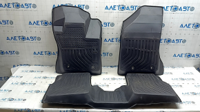 Set covorașe interioare, cauciuc, Jeep Compass 17-26, negre, tip 2, pentru curățare