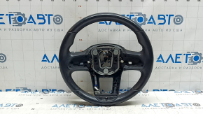 Руль голый Jeep Compass 22-22 кожа черная, коричневая строчка, с подогревом, с накладкой, царапины, потёрт,