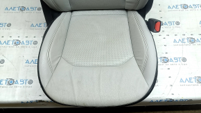 Сиденье пассажирское Jeep Compass 22-22 с airbag, механическое, кожа, серая+черная, с коричневой и серой строчкой, перфорация, под чистку, потертости, царапины