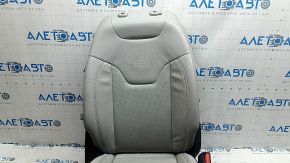 Сиденье пассажирское Jeep Compass 22-22 с airbag, механическое, кожа, серая+черная, с коричневой и серой строчкой, перфорация, под чистку, потертости, царапины