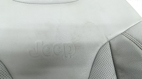Сиденье пассажирское Jeep Compass 22-22 с airbag, механическое, кожа, серая+черная, с коричневой и серой строчкой, перфорация, под чистку, потертости, царапины