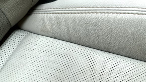 Сиденье пассажирское Jeep Compass 22-22 с airbag, механическое, кожа, серая+черная, с коричневой и серой строчкой, перфорация, под чистку, потертости, царапины