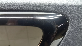 Обшивка двери карточка задняя левая Jeep Compass 22-24 серая с черным, вставка кожа коричневая, под чистку, царапины, побелел пластик