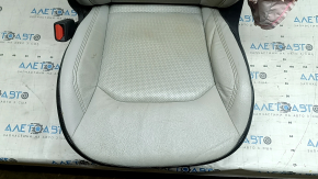 Сиденье водительское Jeep Compass 22-22 с airbag, электро, кожа, серая+черная, перфорация, под чистку, царапины, трещина, стрельнувшее