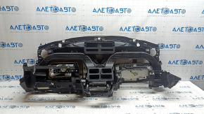 Торпедо передняя панель с AIRBAG Jeep Compass 22-26 черная, сломано крепление, надлом+трещина в корпусе крепления