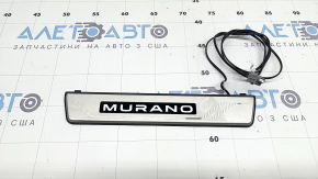 Накладка порога задняя правая внутренняя Nissan Murano 25-26 с подсветкой, хром, царапины