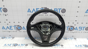 Volan fără padele pentru Mercedes Clasa C W205 17-18, piele neagră, încălzit, zgârieturi
