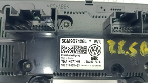 Control climatic VW Taos 22-24 negru cu crom, pentru scaune încălzite, crom oxidat