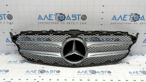 Grilă radiator completă Mercedes Clasa C W205 16-18 cu emblemă fără radar pentru cameră, nisip