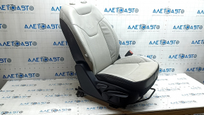 Сиденье пассажирское Jeep Compass 22-22 с airbag, механическое, кожа, серая+черная, с коричневой и серой строчкой, перфорация, под чистку, потертости, царапины