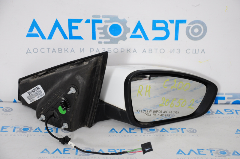 Зеркало боковое правое в сборе Chrysler 200 15-17 3 пина, белое