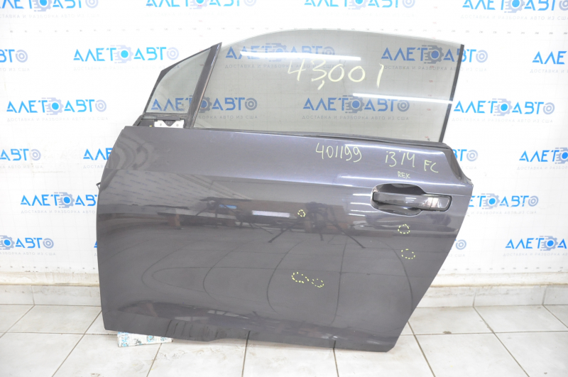 Дверь в сборе передняя левая BMW i3 14-21 графит B79, тычки